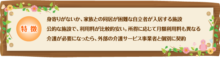 自立型ケアハウスの特徴／図