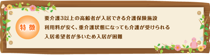 特別養護老人ホームの特徴／図