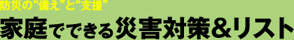 防災の“備え”と“支援”家庭でできる災害対策＆リスト