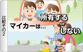 比較その2「マイカーは．．．所有するorしない」