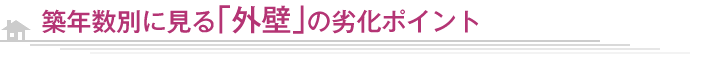 築年数別に見る「外壁」の劣化ポイント