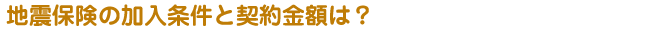 地震保険の加入条件と契約金額は？