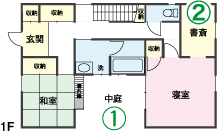 コミュニケーションとプライベートのバランスが大事／間取り図1F