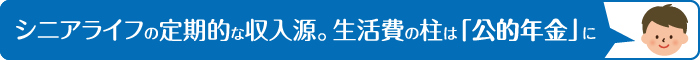 シニアライフの定期的な収入源。生活費の柱は「公的年金」に