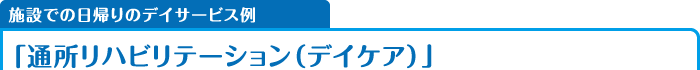 施設での日帰りのデイサービス例