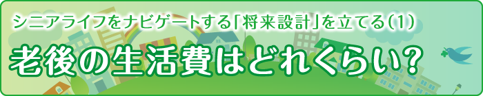 シニアライフをナビゲートする「将来設計」を立てる（１）老後の生活費はどれくらい？