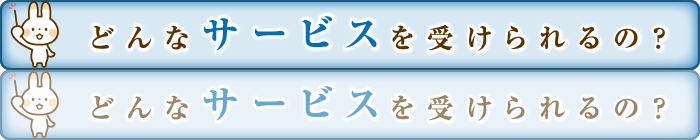 どんなサービスを受けられるの？