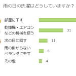 雨が降ると気になるのが洗濯！あなたはどうする？