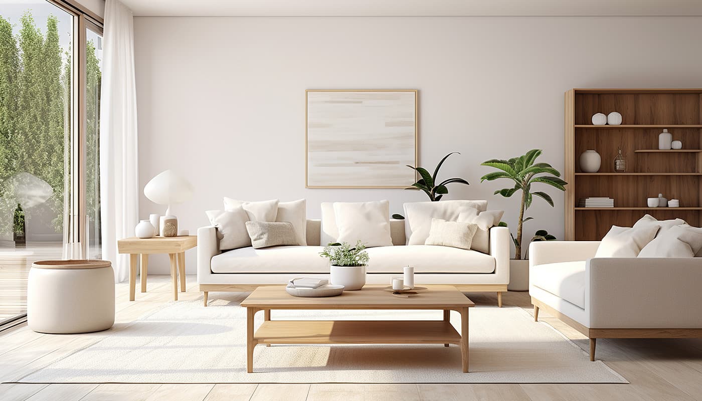 家具や内装で空間の広がりを印象付ける イメージ