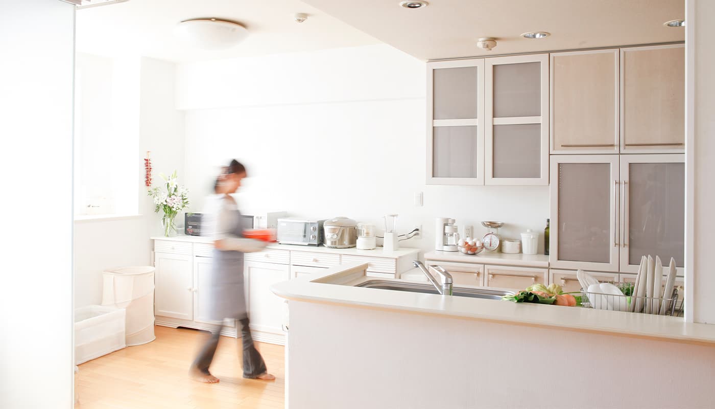 キッチンまわりの動線や間取りにも配慮する