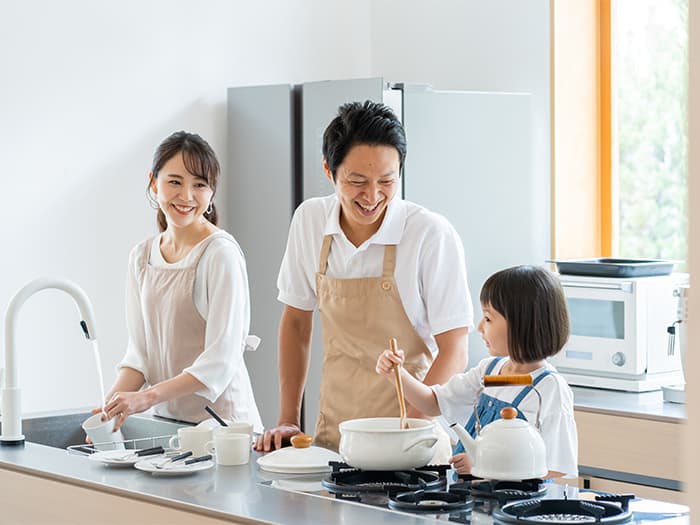 キッチンでの動きをシミュレーションしよう。スムーズな動線で作業効率アップ