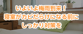 いよいよ梅雨到来！寝室がカビだらけになる前にしっかり対策を