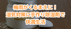 梅雨がくるまえに！湿気対策に手作り除湿剤で快適生活