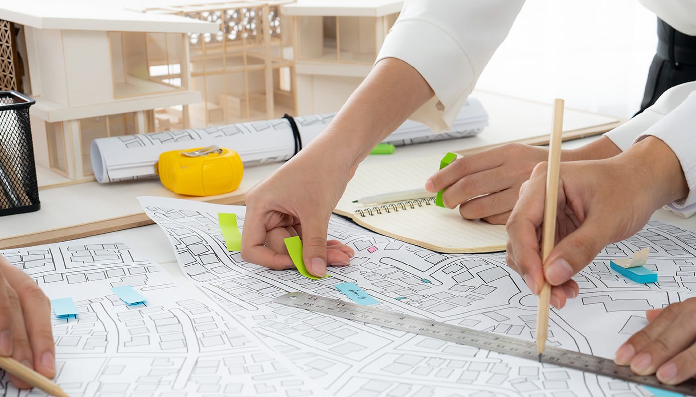 家を建てる土地は、道路幅や接する間口の制限がある イメージ