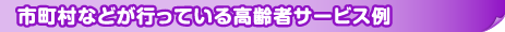 市町村などが行っている高齢者サービス例