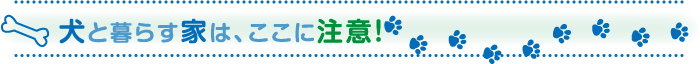 犬と暮らす家は、ここに注意