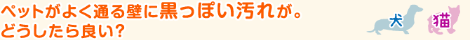 ペットがよく通る壁に黒っぽい汚れが。どうしたら良い?