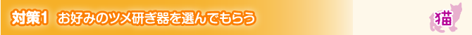 対策1 お好みのツメ研ぎ器を選んでもらう