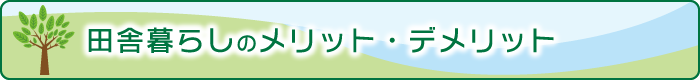 田舎暮らしのメリット・デメリット