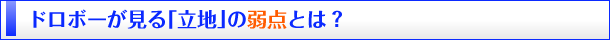 ドロボーが見る「立地」の弱点とは？