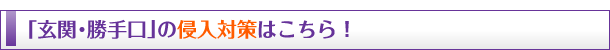 「玄関・勝手口」の侵入対策はこちら！