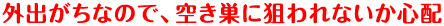 外出がちなので、空き巣に狙われないか心配