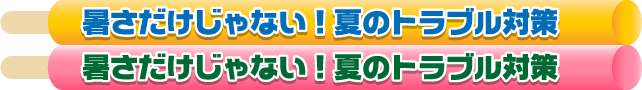 暑さだけじゃない！夏のトラブル対策