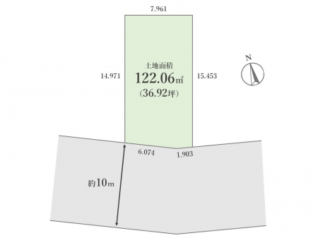 「世田谷区宇奈根2丁目　建築条件なし売地　全1区画」物件画像